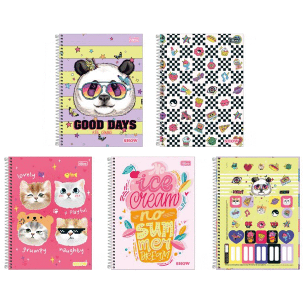 CADERNO 10 MATÉRIAS ESPIRAL TILIBRA SHOW FEM.