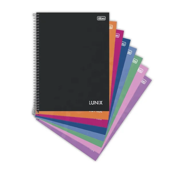 CADERNO 10 MATÉRIAS ESPIRAL TILIBRA LUNIX CORES