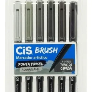 CANETA CIS BRUSH C/6 CORES NEUTRAS