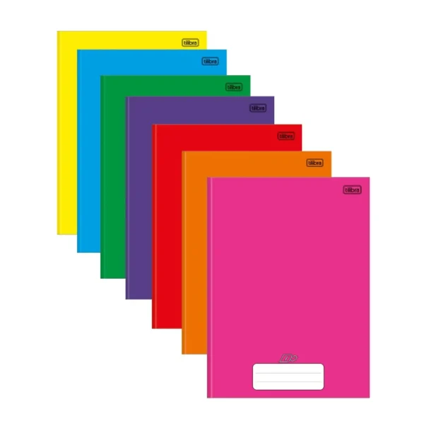 CADERNO 1 MATÉRIA BROCHURA TILIBRA CAPA LISA CORES D+ 96 FOLHAS