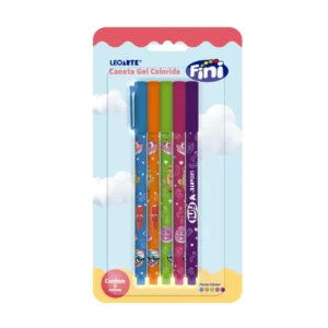 CANETA GEL CORPO ESTAMPADO 0.6 FINI - BLISTER C/ 5 UND