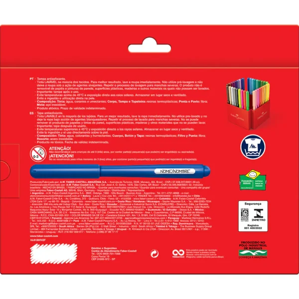 CANETINHA HISDROGRÁFICA 36 CORES, VAI E VEM, FABER CASTELL - Imagem 2
